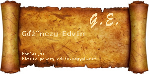 Gönczy Edvin névjegykártya
